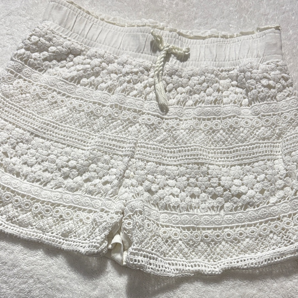 True Craft White Lace Kids Shorts